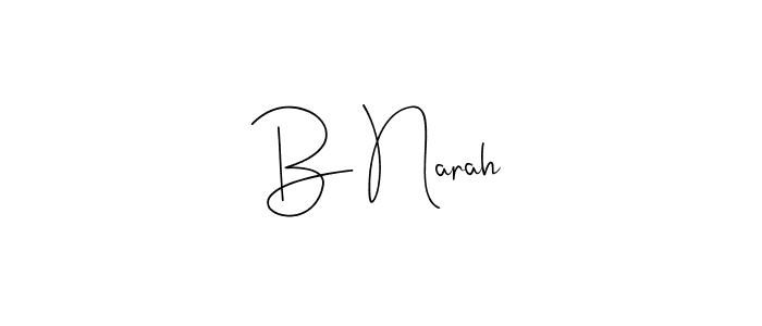 if you are searching for the best signature style for your name B Narah. so please give up your signature search. here we have designed multiple signature styles  using Andilay-7BmLP. B Narah signature style 4 images and pictures png