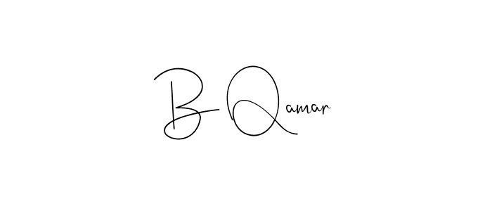 Use a signature maker to create a handwritten signature online. With this signature software, you can design (Andilay-7BmLP) your own signature for name B Qamar. B Qamar signature style 4 images and pictures png