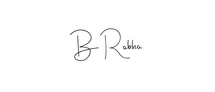 How to make B Rabha signature? Andilay-7BmLP is a professional autograph style. Create handwritten signature for B Rabha name. B Rabha signature style 4 images and pictures png