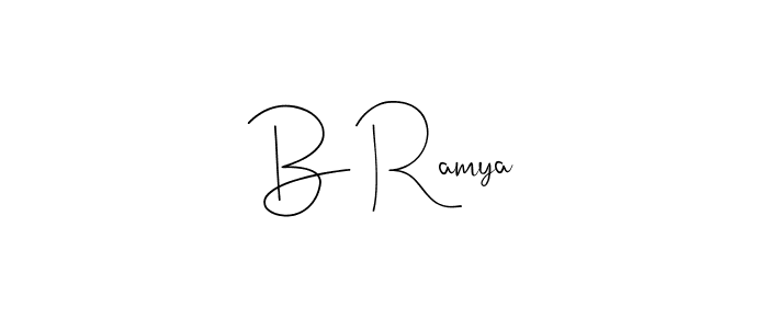 Also we have B Ramya name is the best signature style. Create professional handwritten signature collection using Andilay-7BmLP autograph style. B Ramya signature style 4 images and pictures png