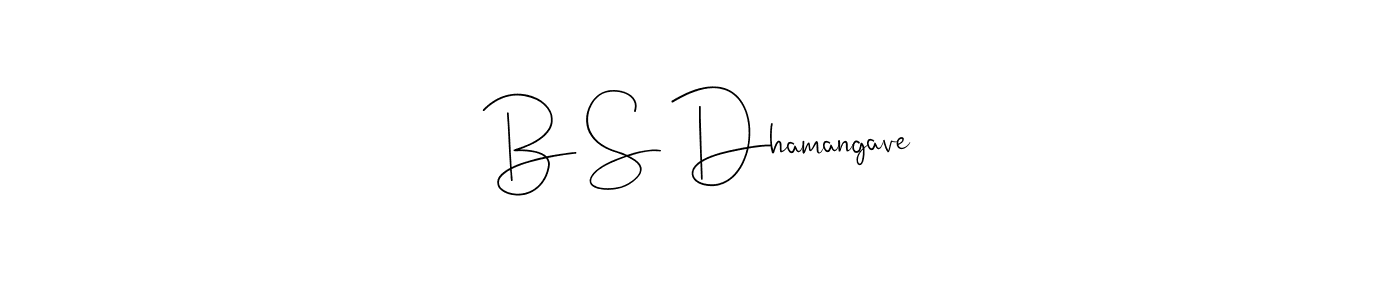 Also You can easily find your signature by using the search form. We will create B S Dhamangave name handwritten signature images for you free of cost using Andilay-7BmLP sign style. B S Dhamangave signature style 4 images and pictures png