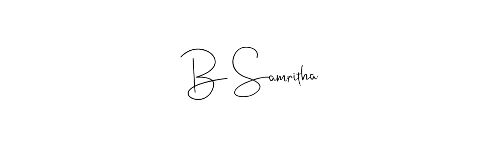 You can use this online signature creator to create a handwritten signature for the name B Samritha. This is the best online autograph maker. B Samritha signature style 4 images and pictures png