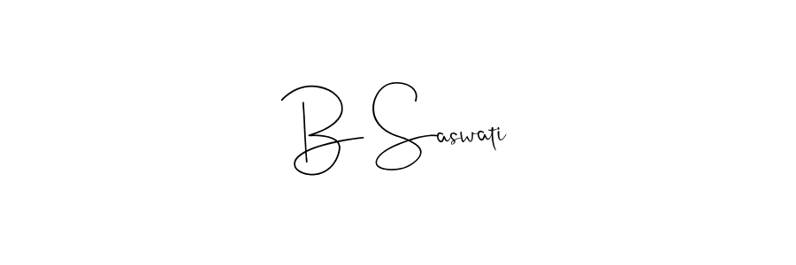 if you are searching for the best signature style for your name B Saswati. so please give up your signature search. here we have designed multiple signature styles  using Andilay-7BmLP. B Saswati signature style 4 images and pictures png