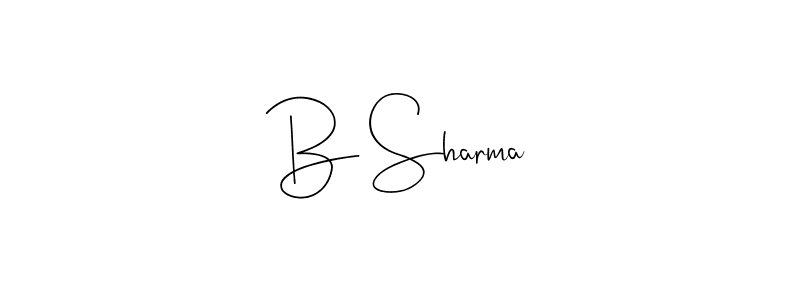 How to make B Sharma name signature. Use Andilay-7BmLP style for creating short signs online. This is the latest handwritten sign. B Sharma signature style 4 images and pictures png