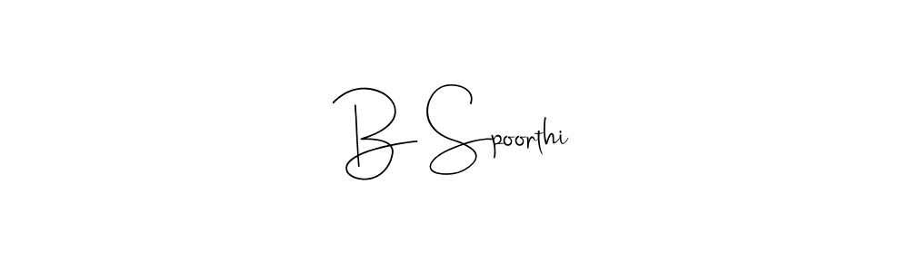 This is the best signature style for the B Spoorthi name. Also you like these signature font (Andilay-7BmLP). Mix name signature. B Spoorthi signature style 4 images and pictures png