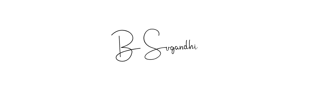 You should practise on your own different ways (Andilay-7BmLP) to write your name (B Sugandhi) in signature. don't let someone else do it for you. B Sugandhi signature style 4 images and pictures png