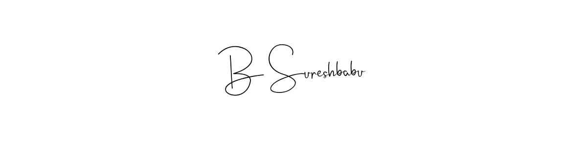 This is the best signature style for the B Sureshbabu name. Also you like these signature font (Andilay-7BmLP). Mix name signature. B Sureshbabu signature style 4 images and pictures png