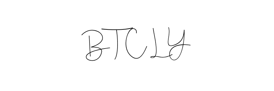 if you are searching for the best signature style for your name B T C L Y. so please give up your signature search. here we have designed multiple signature styles  using Andilay-7BmLP. B T C L Y signature style 4 images and pictures png