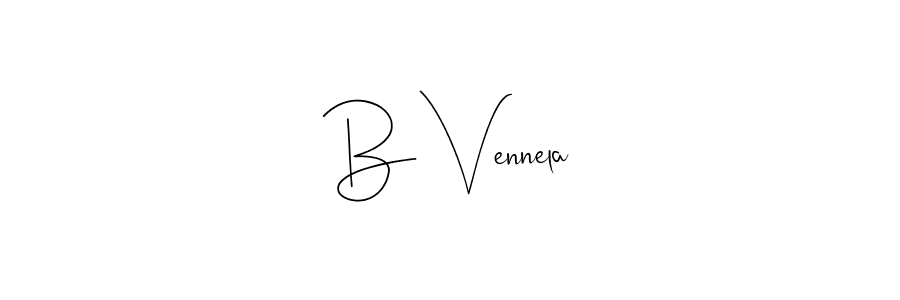 The best way (Andilay-7BmLP) to make a short signature is to pick only two or three words in your name. The name B Vennela include a total of six letters. For converting this name. B Vennela signature style 4 images and pictures png