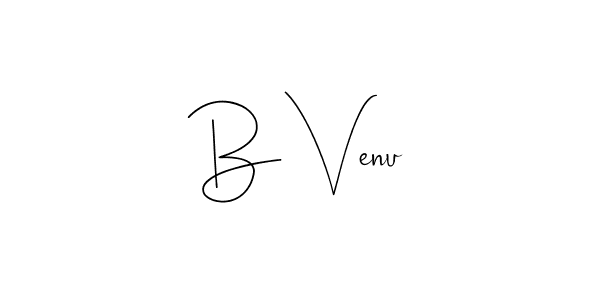 The best way (Andilay-7BmLP) to make a short signature is to pick only two or three words in your name. The name B Venu include a total of six letters. For converting this name. B Venu signature style 4 images and pictures png