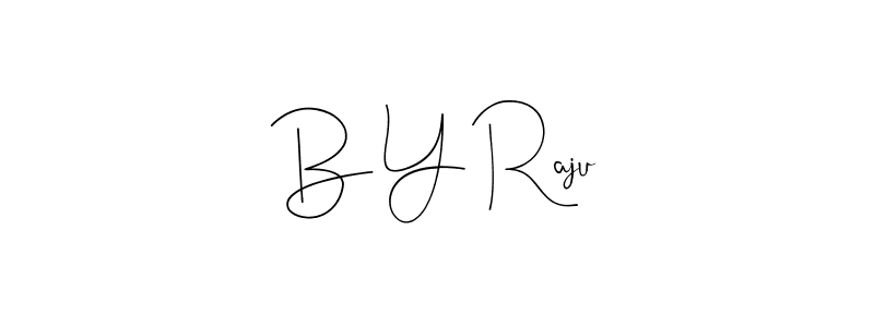 if you are searching for the best signature style for your name B Y Raju. so please give up your signature search. here we have designed multiple signature styles  using Andilay-7BmLP. B Y Raju signature style 4 images and pictures png