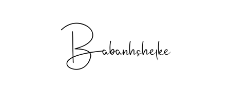 The Andilay-7BmLP font transforms the name Babanhshelke into an executive sign with sharp precision and distinguished character. Babanhshelke signature style 4 images and pictures png