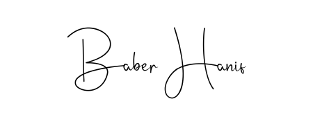 This is the best signature style for the Baber Hanif name. Also you like these signature font (Andilay-7BmLP). Mix name signature. Baber Hanif signature style 4 images and pictures png