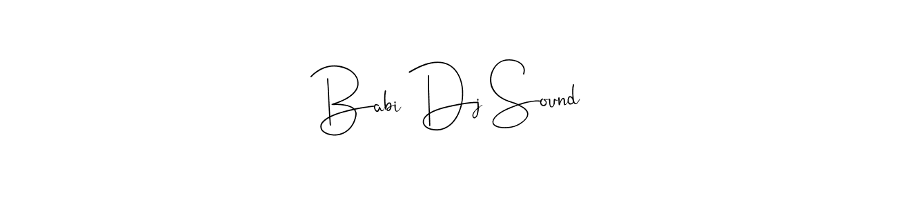 Use a signature maker to create a handwritten signature online. With this signature software, you can design (Andilay-7BmLP) your own signature for name Babi Dj Sound. Babi Dj Sound signature style 4 images and pictures png