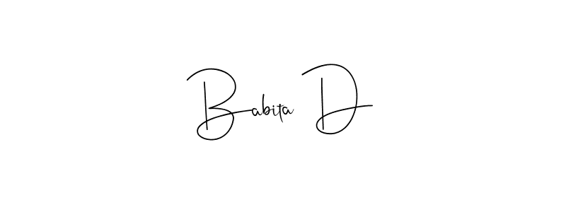 It looks lik you need a new signature style for name Babita D. Design unique handwritten (Andilay-7BmLP) signature with our free signature maker in just a few clicks. Babita D signature style 4 images and pictures png