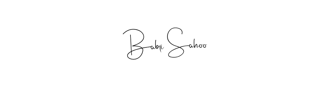 How to make Babli Sahoo signature? Andilay-7BmLP is a professional autograph style. Create handwritten signature for Babli Sahoo name. Babli Sahoo signature style 4 images and pictures png