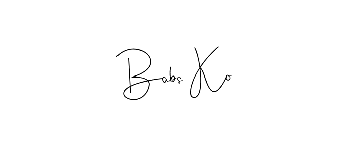Use a signature maker to create a handwritten signature online. With this signature software, you can design (Andilay-7BmLP) your own signature for name Babs Ko. Babs Ko signature style 4 images and pictures png