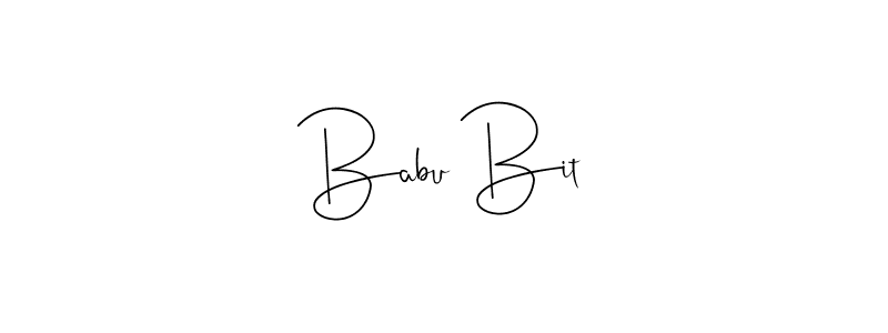 Make a beautiful signature design for name Babu Bit. With this signature (Andilay-7BmLP) style, you can create a handwritten signature for free. Babu Bit signature style 4 images and pictures png