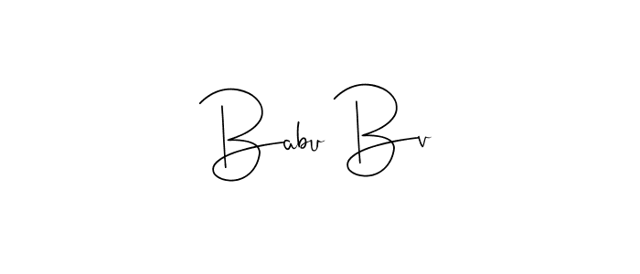 How to make Babu Bv name signature. Use Andilay-7BmLP style for creating short signs online. This is the latest handwritten sign. Babu Bv signature style 4 images and pictures png