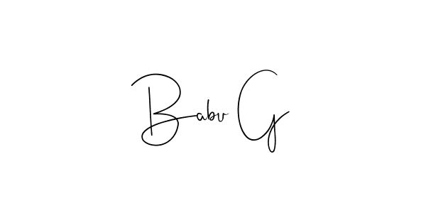 Babu G stylish signature style. Best Handwritten Sign (Andilay-7BmLP) for my name. Handwritten Signature Collection Ideas for my name Babu G. Babu G signature style 4 images and pictures png