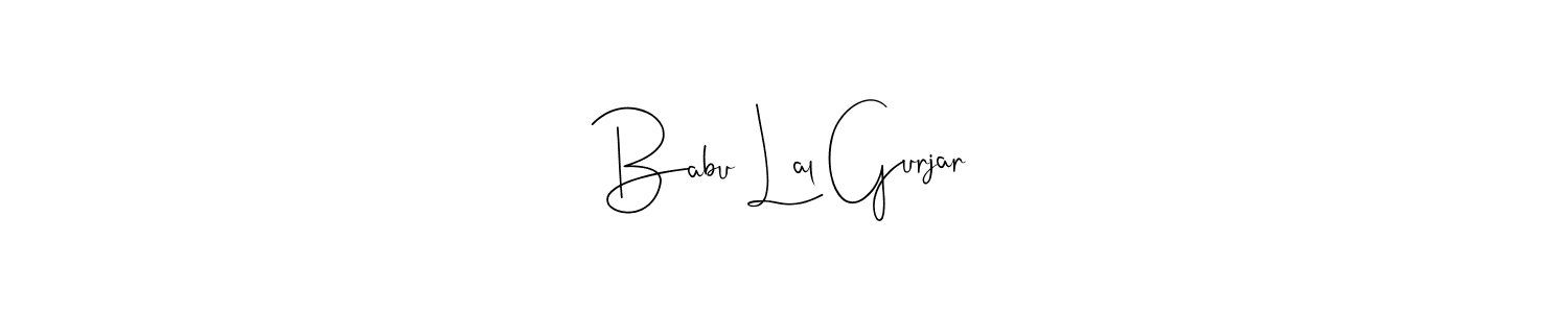 How to make Babu Lal Gurjar name signature. Use Andilay-7BmLP style for creating short signs online. This is the latest handwritten sign. Babu Lal Gurjar signature style 4 images and pictures png