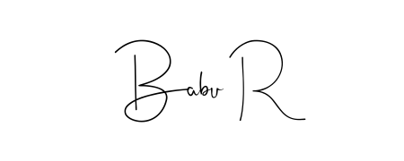 A timeless handwritten aesthetic for Babu R. The Andilay-7BmLP font gives your signature a handcrafted feel with natural curves. Babu R signature style 4 images and pictures png