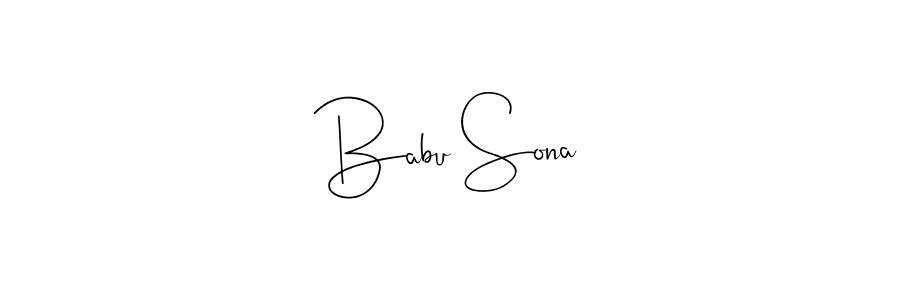 Make a beautiful signature design for name Babu Sona. With this signature (Andilay-7BmLP) style, you can create a handwritten signature for free. Babu Sona signature style 4 images and pictures png