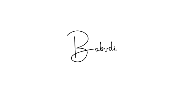 Design your own signature with our free online signature maker. With this signature software, you can create a handwritten (Andilay-7BmLP) signature for name Babudi. Babudi signature style 4 images and pictures png