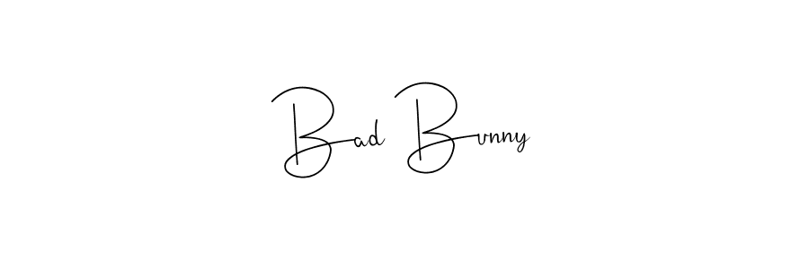 if you are searching for the best signature style for your name Bad Bunny. so please give up your signature search. here we have designed multiple signature styles  using Andilay-7BmLP. Bad Bunny signature style 4 images and pictures png