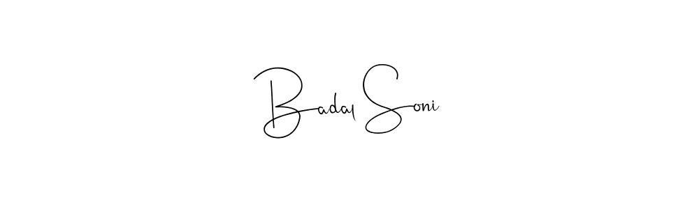 Make a beautiful signature design for name Badal Soni. With this signature (Andilay-7BmLP) style, you can create a handwritten signature for free. Badal Soni signature style 4 images and pictures png