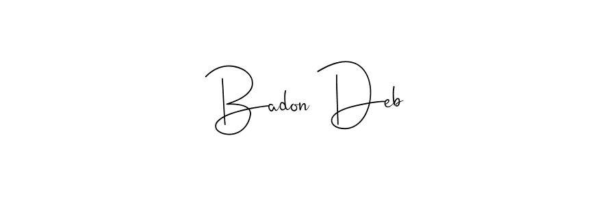 How to make Badon Deb signature? Andilay-7BmLP is a professional autograph style. Create handwritten signature for Badon Deb name. Badon Deb signature style 4 images and pictures png