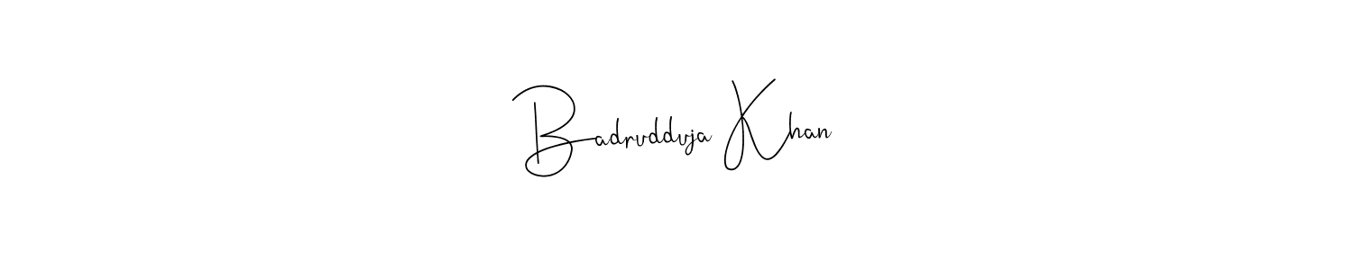 Make a beautiful signature design for name Badrudduja Khan. Use this online signature maker to create a handwritten signature for free. Badrudduja Khan signature style 4 images and pictures png