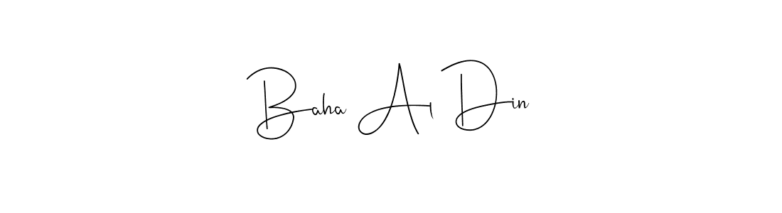 The best way (Andilay-7BmLP) to make a short signature is to pick only two or three words in your name. The name Baha Al Din include a total of six letters. For converting this name. Baha Al Din signature style 4 images and pictures png