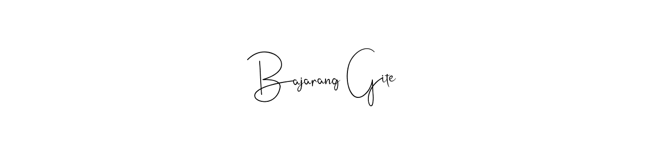 Here are the top 10 professional signature styles for the name Bajarang Gite. These are the best autograph styles you can use for your name. Bajarang Gite signature style 4 images and pictures png