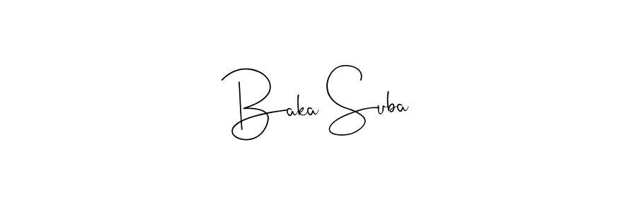 Design your own signature with our free online signature maker. With this signature software, you can create a handwritten (Andilay-7BmLP) signature for name Baka Suba. Baka Suba signature style 4 images and pictures png