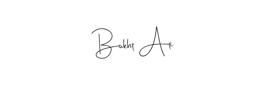Create a beautiful signature design for name Bakht Ali. With this signature (Andilay-7BmLP) fonts, you can make a handwritten signature for free. Bakht Ali signature style 4 images and pictures png