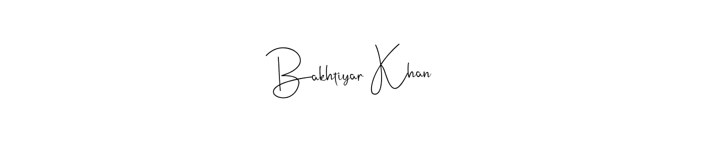 How to make Bakhtiyar Khan name signature. Use Andilay-7BmLP style for creating short signs online. This is the latest handwritten sign. Bakhtiyar Khan signature style 4 images and pictures png