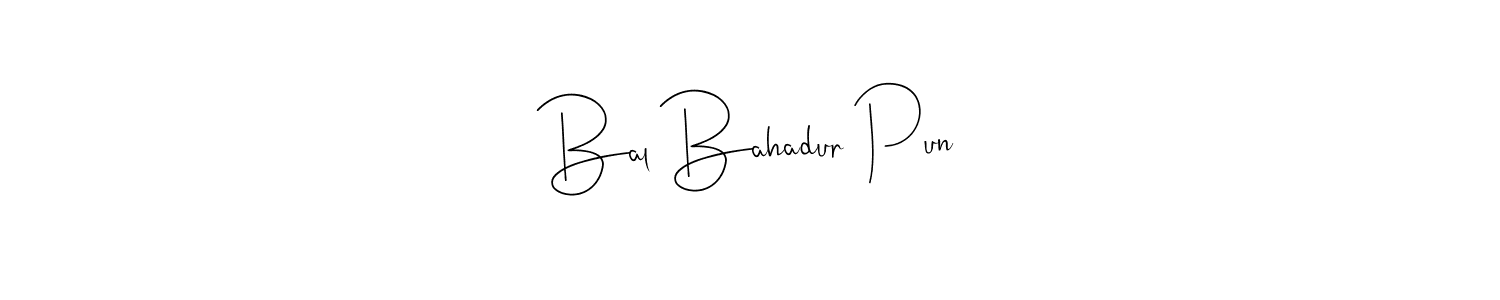 Make a beautiful signature design for name Bal Bahadur Pun. With this signature (Andilay-7BmLP) style, you can create a handwritten signature for free. Bal Bahadur Pun signature style 4 images and pictures png