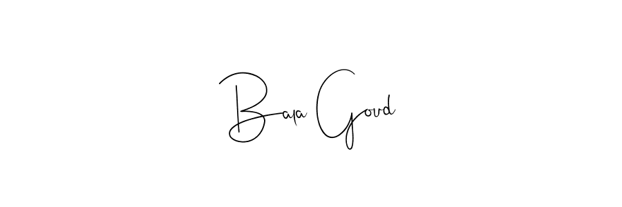 How to make Bala Goud name signature. Use Andilay-7BmLP style for creating short signs online. This is the latest handwritten sign. Bala Goud signature style 4 images and pictures png