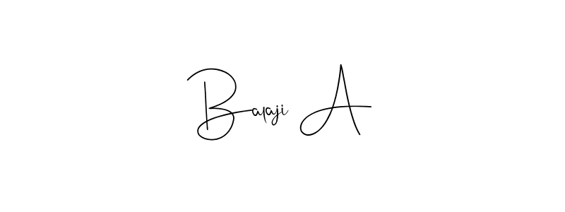 Use a signature maker to create a handwritten signature online. With this signature software, you can design (Andilay-7BmLP) your own signature for name Balaji A. Balaji A signature style 4 images and pictures png