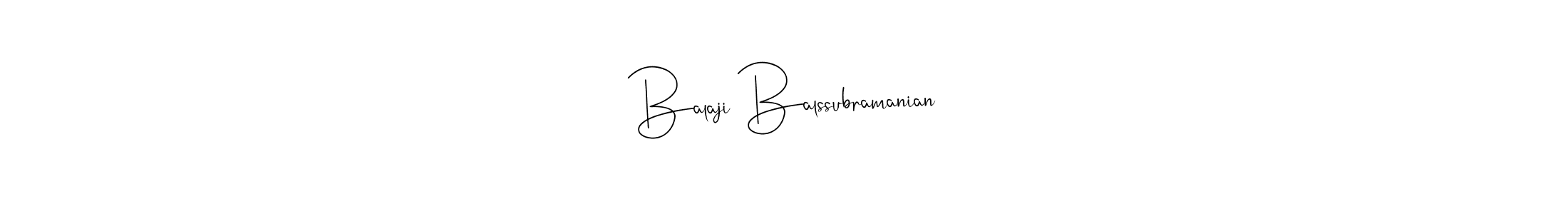 How to make Balaji Balssubramanian name signature. Use Andilay-7BmLP style for creating short signs online. This is the latest handwritten sign. Balaji Balssubramanian signature style 4 images and pictures png