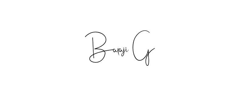 How to make Balaji G name signature. Use Andilay-7BmLP style for creating short signs online. This is the latest handwritten sign. Balaji G signature style 4 images and pictures png