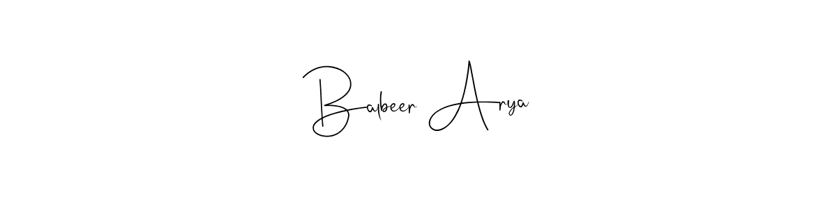 How to make Balbeer Arya signature? Andilay-7BmLP is a professional autograph style. Create handwritten signature for Balbeer Arya name. Balbeer Arya signature style 4 images and pictures png