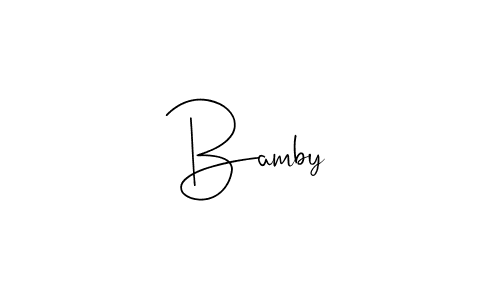 Make a beautiful signature design for name Bamby. With this signature (Andilay-7BmLP) style, you can create a handwritten signature for free. Bamby signature style 4 images and pictures png