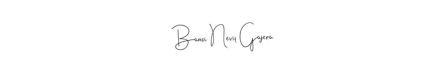 Make a beautiful signature design for name Bansi Nevil Gajera. Use this online signature maker to create a handwritten signature for free. Bansi Nevil Gajera signature style 4 images and pictures png