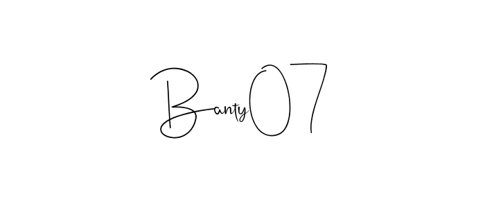 You can use this online signature creator to create a handwritten signature for the name Banty07. This is the best online autograph maker. Banty07 signature style 4 images and pictures png