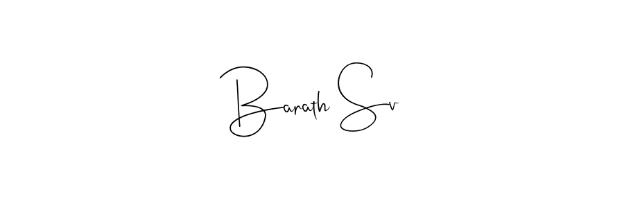 if you are searching for the best signature style for your name Barath Sv. so please give up your signature search. here we have designed multiple signature styles  using Andilay-7BmLP. Barath Sv signature style 4 images and pictures png