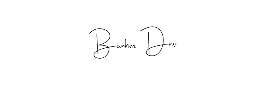 if you are searching for the best signature style for your name Barhm Dev. so please give up your signature search. here we have designed multiple signature styles  using Andilay-7BmLP. Barhm Dev signature style 4 images and pictures png