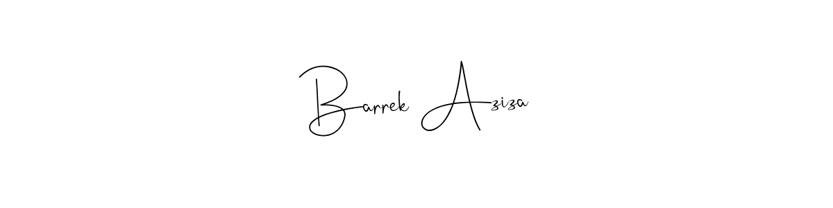 Check out images of Autograph of Barrek Aziza name. Actor Barrek Aziza Signature Style. Andilay-7BmLP is a professional sign style online. Barrek Aziza signature style 4 images and pictures png