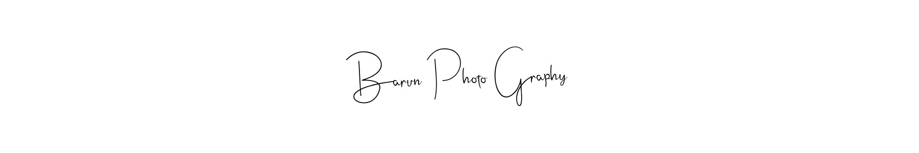 How to make Barun Photo Graphy name signature. Use Andilay-7BmLP style for creating short signs online. This is the latest handwritten sign. Barun Photo Graphy signature style 4 images and pictures png